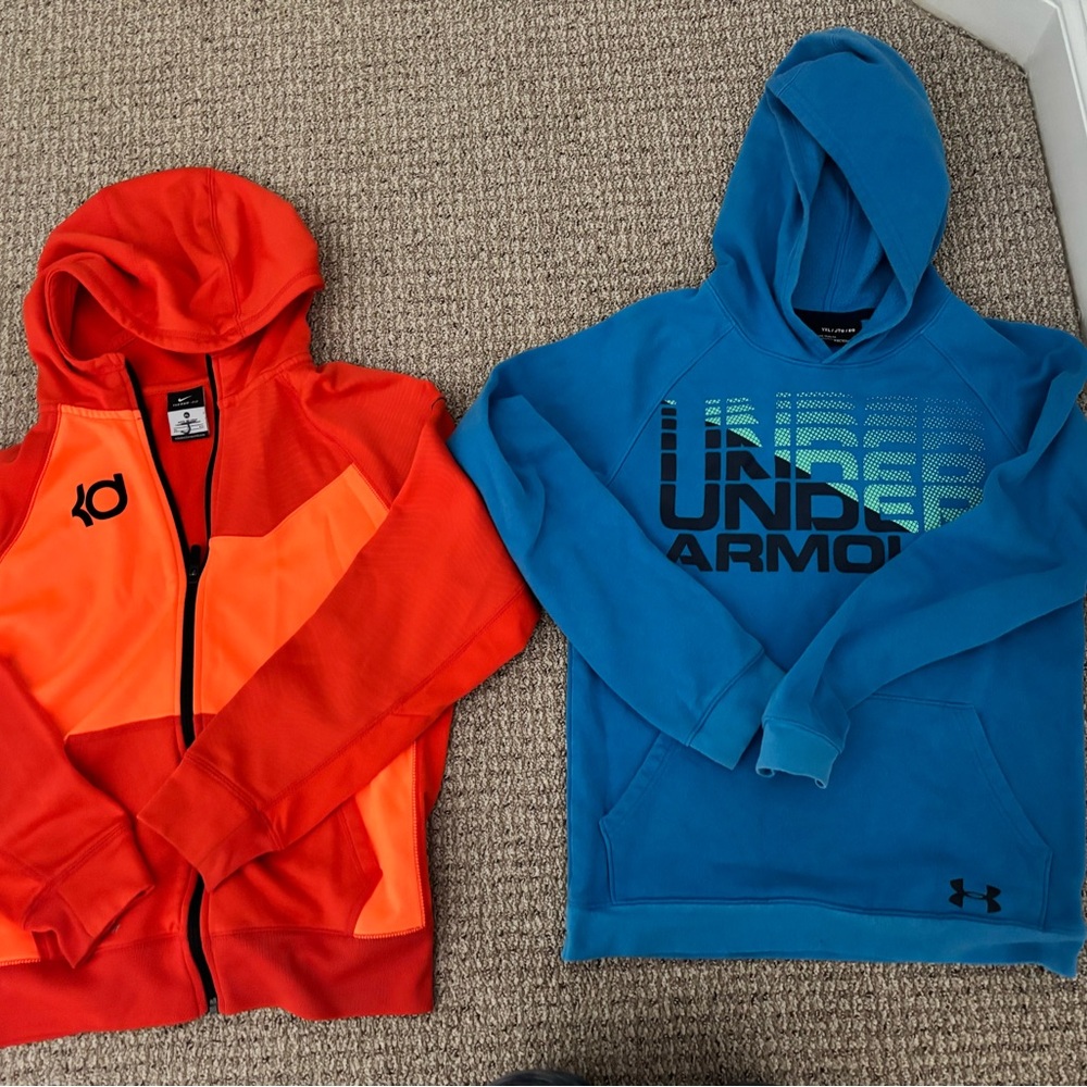 Under Armour and Nike Kids Hoodies- YXL